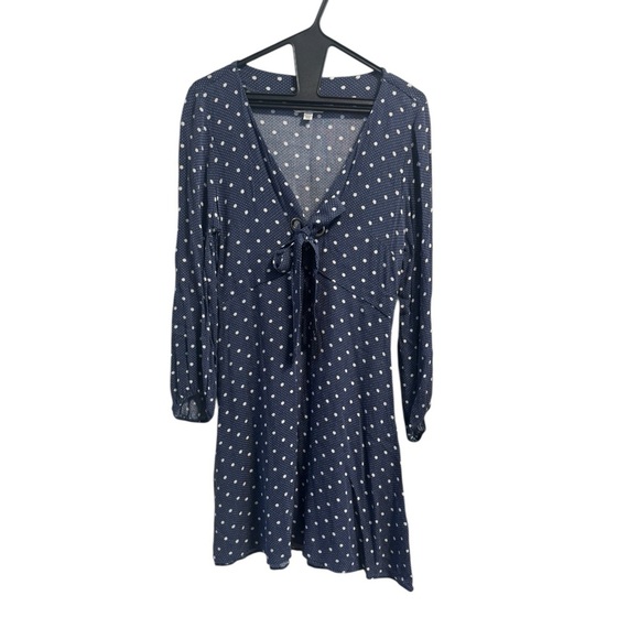 American Eagle Outfitters Navy Polka Dot Mini Dress | Size Medium - Picture 2 of 4